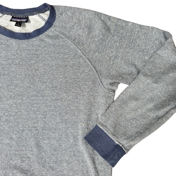 Patagonia Men’s Long Plains Dolomite Blue Sweatshirt Crewneck pullover Large - Picture 4 of 12